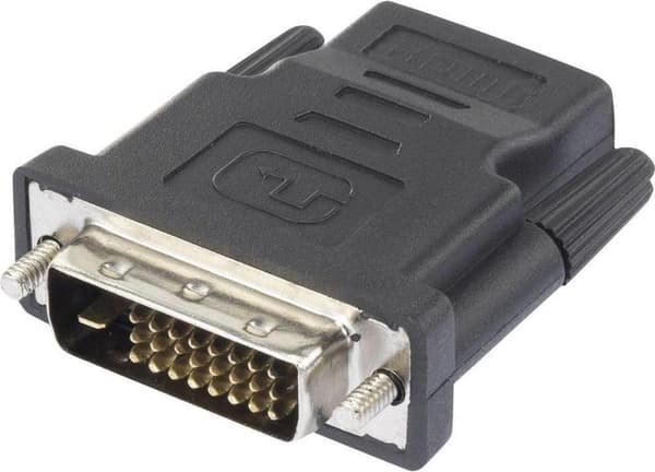 Renkforce RF-4212228 HDMI / DVI-adapter [1x HDMI-uttag - 1x DVI-kontakt 24+1-polig] Svart