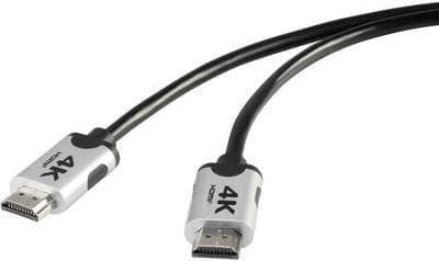 SpeaKa Professional HDMI-tilslutningskabel 1,00 m SP-6344128 Audio Return Channel, Ultra HD (4k) HDMI, guldbelagt stik