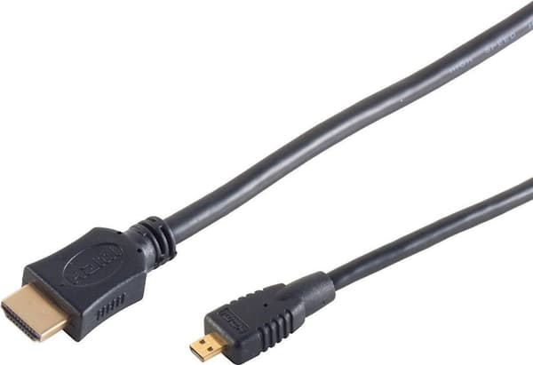 High Speed Micro HDMI-kabel med Ethernet svart - längd: 0,50 m (77470-0,5-3)
