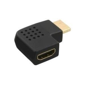 InLine - Video-/lydadapter - HDMI - HDMI 19 pin (F) - til - HDMI 19 pin (M) - sort - 90° venstrevinklet stik (17600S)