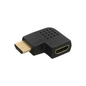 InLine - Video-/ljudadapter - HDMI - HDMI 19 stift (F) - till - HDMI 19 stift (M) - svart - kontakt 90° (17600T)