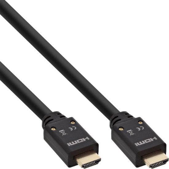 InLine High Speed - HDMI-kabel - HDMI (S) til HDMI (S) - 10,0m - Tredobbelt isolering - Sort - Støbt, 4K-understøttelse, Aktiv (17510B)