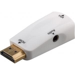 Wentronic Goobay Compact HDMIâ„¢ / VGA-adapter inkl. lyd - HDMIâ„¢-stik (type A) til VGA-stik + 3,5 mm jackstik (44793)