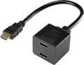 Miniatyrbillede 1 af 3: Renkforce HDMI Y-adapter [1x HDMI-stik - 2x HDMI-stik] Sorte guldbelagte stikkontakter