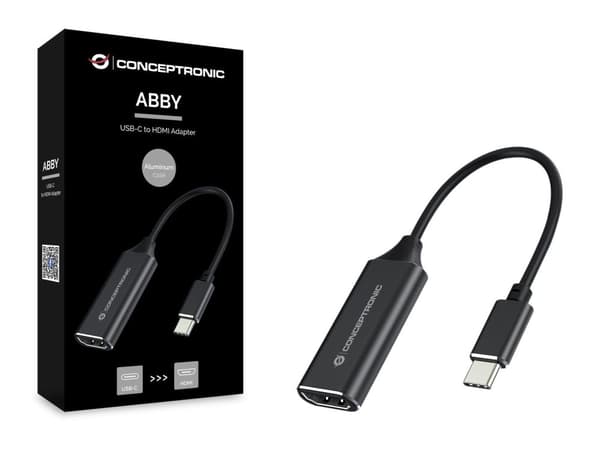 Conceptronic ABBY USB-C til HDMI-adapter - HDMI Type A (Standard) - USB Type-C - Hun - Han - Lige - Lige (ABBY03B)