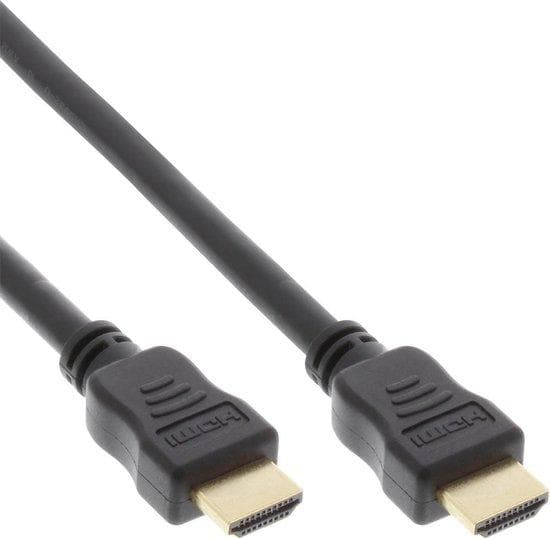 InLine - HDMI med Ethernet-kabel - HDMI (S) til HDMI (S) - 30 cm - Tredobbelt isolering - Sort - Støbt, 4K-understøttelse (17533P)