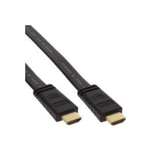 InLine 17022F HDMI fladt kabel, HDMI High Speed med Ethernet, komp. Kontakter, sort, 2m