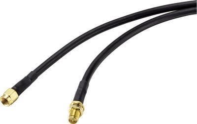 SpeaKa Professional antennekabelforlænger [1x RP-SMA-stik - 1x RP-SMA-stik] 2,00 m sort