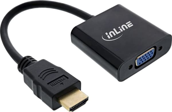 InLine® Dongle Converter HDMI-VGA, ääni, HDMI-tulo, VGA-lähtö ja stereoääni (65003B)