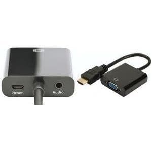 DIGITUS - Video / Ljudadapter - HDMI / VGA / Ljud - HDMI, 19-stift (M) - HD-15, Mini-Phone 3,5 mm (W) - Svart (DA-70461)