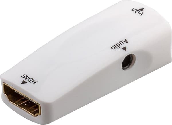 Goobay HDMI til VGA + 3,5 mm Jack-adapter med HDCP - Kompakt / Hvid