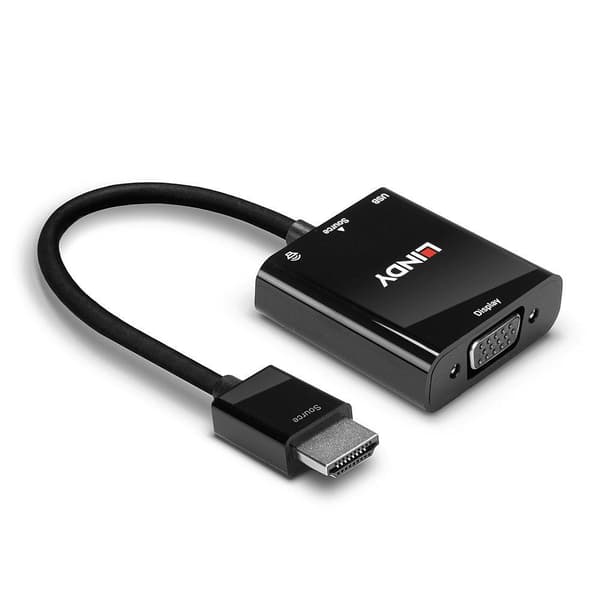 LINDY 38285 HDMI til VGA og lydkonverter sort 0,1 m