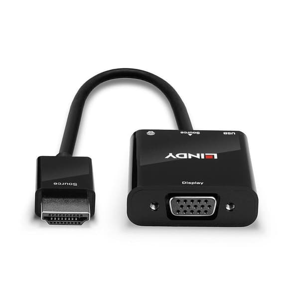 LINDY 38285 HDMI til VGA og lydkonverter sort 0,1 m