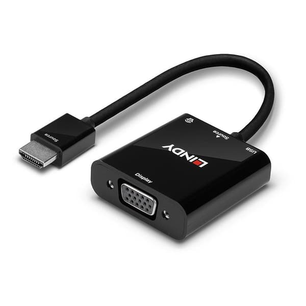 LINDY 38285 HDMI til VGA og lydkonverter sort 0,1 m