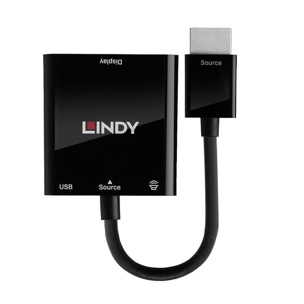 LINDY 38285 HDMI til VGA og lydkonverter sort 0,1 m