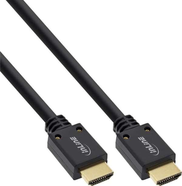 InLine - Ultra High Speed  - HDMI-kabel - HDMI hane till HDMI hane - 5,0 m - trippel isolering - svart, guld - Dolby DTS-HD Master Audio-stöd, Dolby T
