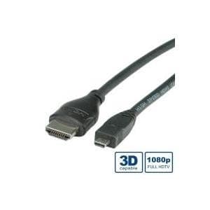 ROLINE HDMI High Speed -kaapeli Ethernetillä, HDMI ST - Micro HDMI ST 2.0m (11.04.5581)