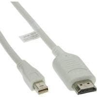 InLine Mini DisplayPort till HDMI-omvandlarkabel - Adapterkabel - Mini DisplayPort (M) - HDMI typ A (M) - Vit - 3 m (17173I)