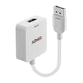 Miniatyrbild 1 av 5: Lindy - Video-/ljudkabel - HDMI, DC-kontakt 3,5 x 1,35 mm (W) till DisplayPort (M) - 9,5 cm - vit