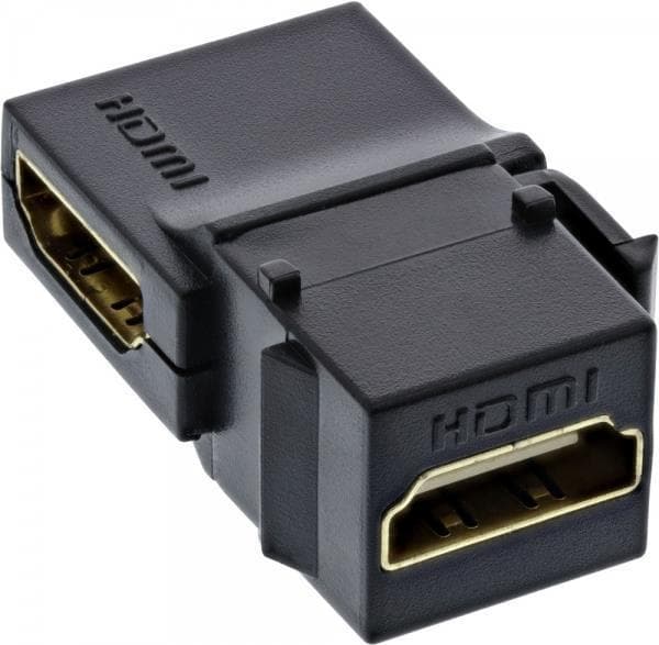 InLine HDMI Keystone Snap-In -liitin 4K/60Hz - HDMI A -liitin/liitin - kulma (76202N)