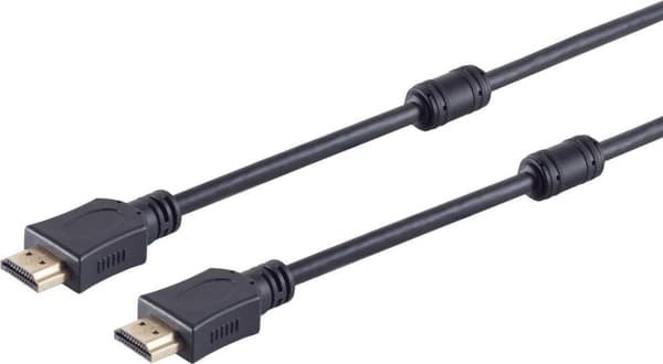 S/CONN maksimal tilslutning HDMI-forbindelseskabel-HDMI A-stik til HDMI A-stik, guldbelagte kontakter med ferrit, Full HD, ULTRA HD, 3D, HEAC, 5.0m (7