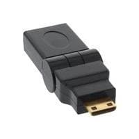 InLine - Video-/lydadapter - HDMI - HDMI 19 pin (F) - mini HDMI 19 pin (M) - sort - 180 graders roterende stik (17690M)