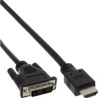 InLine® HDMI-DVI-adapterkabel, HDMI-kontakt eller DVI 18+1-kontakt, 3m (17663E)