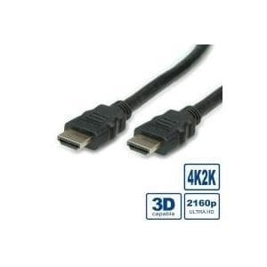 VÆRDI HDMI Ultra HD med Ethernet - Video/Audio/Netværkskabel - HDMI - HDMI 19-pin (M) - HDMI 19-pin (M) - 2 m - Dobbelt isolering - Sort (11.99.5681)