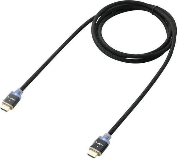 SpeaKa Professional HDMI-forbindelseskabel 3,00 m SP-7870028 Audio Return Channel (ARC), guldbelagte stikkontakter, ærmer, med LED, Ultra HD-HDMI Sort