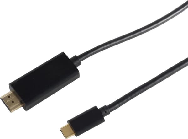 S-Conn 10-57025 1m HDMI Type A (vakio) USB C -musta videokaapelisovitin (10-57025)