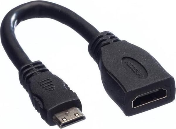 Value Mini HDMI - HDMI-adapter - version 1.4 (4K 30Hz) / sort - 0,15 meter