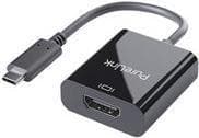PureLink iSeries - video-/lydadapter - HDMI / USB - USB-C (M) til HDMI (W) - 10 cm - tredobbelt isolering - sort - 4K-understøttelse (IS181) Sort
