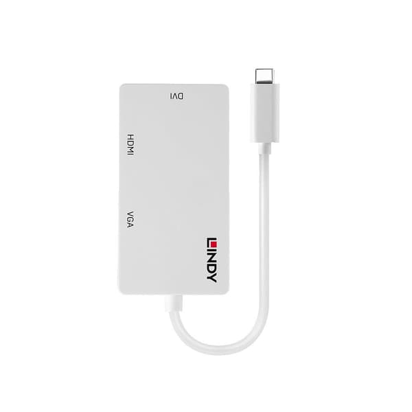 Lindy - Extern videoadapter - VL100 - USB-C 3.1 - DVI, HDMI, VGA - vit