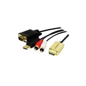 LogiLink HDMI till VGA/ljudkonverterare, 2,0 m, svart Ingång: HDMI-A 19-stifts uttag, Utgång: VGA 15-stift - 1 st (CV0052A)