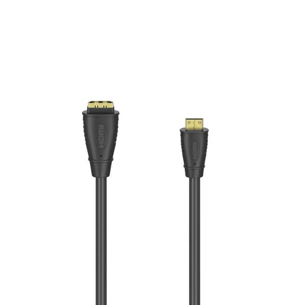 Hama - Nopea HDMI-sovitin - mini HDMI-uros HDMI-naaras - 10cm - suojattu - musta - 1080p-tuki (00205167)