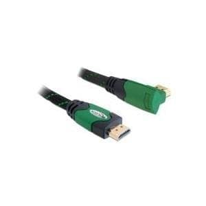 DeLOCK High Speed HDMI med Ethernet - video/lyd/netværkskabel - HDMI - 28 AWG - HDMI, 19-pin (M) - HDMI, 19-pin (M) - 1,0m - vinkelstik (82951)