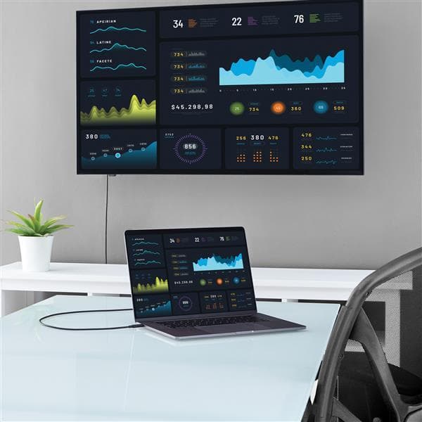 StarTech.com 2m USB C til HDMI-kabel - Sort - 4K @ 60Hz skærmkabel - USB C-videokabel - Ekstern videoadapter - VL100 - USB-C - HDMI - Sort