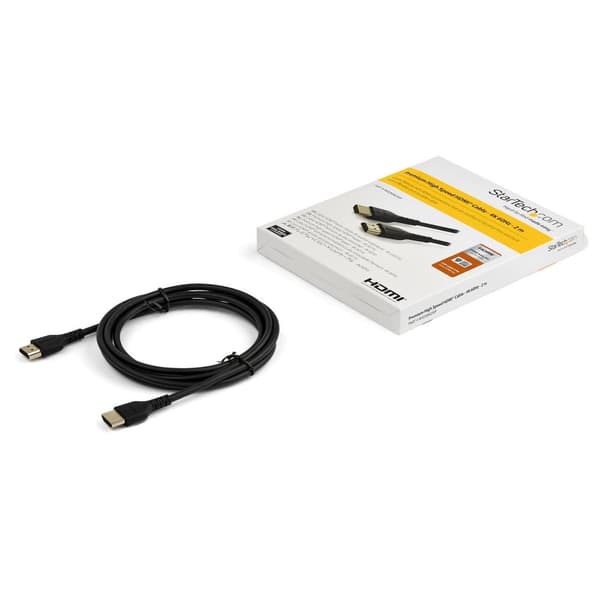 StarTech.com RHDMM1MP HDMI-kabel (2m, HDMI 2.0, 4k 60Hz, Premium High Speed HDMI-kabel med Ethernet, til skærme eller tv) - Premium Highspeed HDMI med
