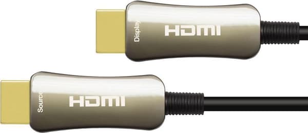 Optinen hybridi HDMI™ 2.0 -liitäntäkaapeli, 4K2K / UHD 60Hz, kullatut liittimet ja kupariliittimet, musta, 90m, PYTHON®-sarja (GC-M0158)