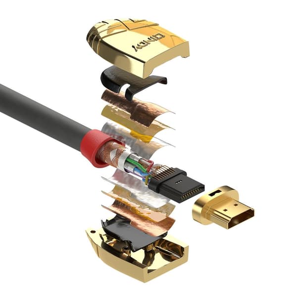 LINDY HDMI-anslutningskabel 5,00 m 37864 Grå [1x HDMI-kontakt - 1x HDMI-kontakt]