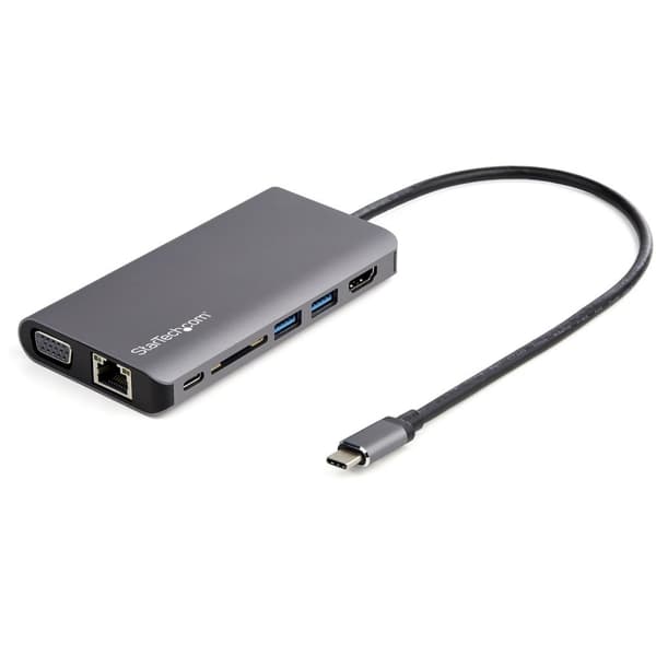StarTech.com USB C Multiport Adapter - USB-C Mini Travel Dock med 4K HDMI eller 1080p VGA - 100W PD, 3x USB, SD, GbE, Audio - Laptop/Tablet - Dockings