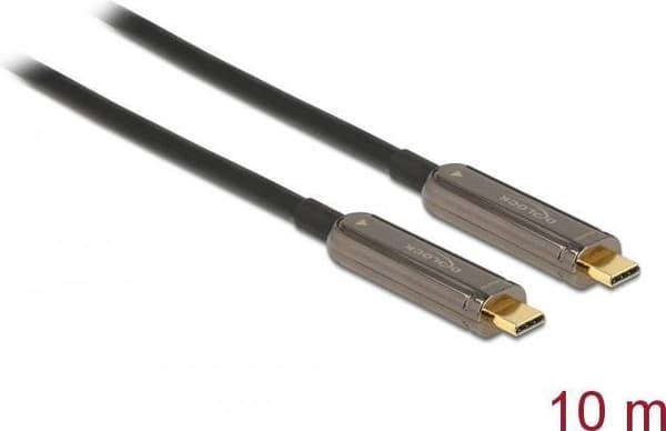 Delock - USB-kabel - USB-C (M) till USB-C (M) - USB 3.2 Gen 1 / DisplayPort 1.2 - 10.0m - Active Optical Cable (AOC), stöder 4K 60 Hz (3840 x 2160) -