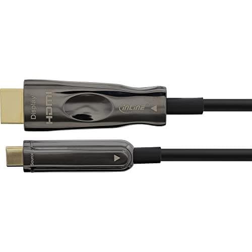 InLine® USB Display AOC-kabel, USB Type-C hane till HDMI hane, 15m