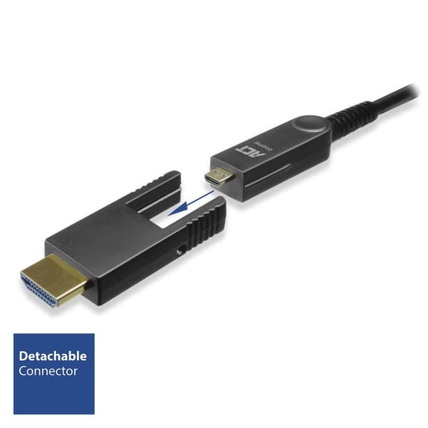 ACT HDMI fiberoptisk kabel med aftageligt stik – 4K@60Hz – Aktivt optisk kabel (AOC) – HDMI-kabel 20 meter – AK4102