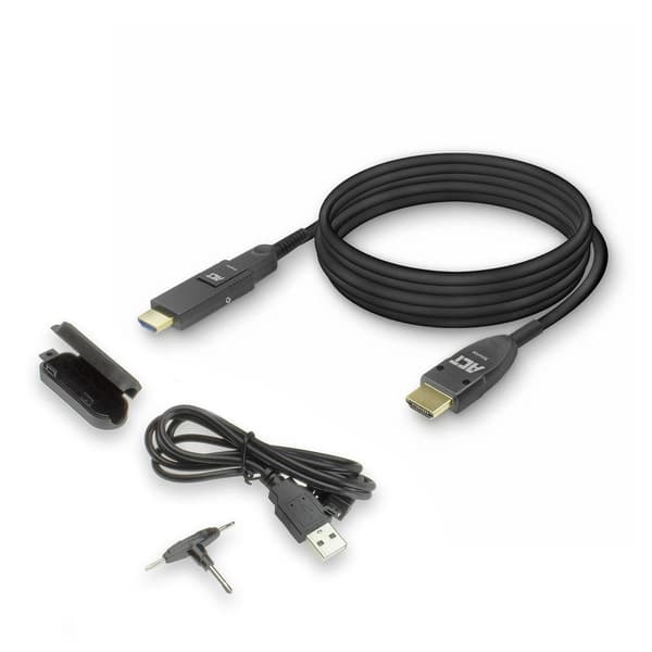 ACT HDMI fiberoptisk kabel med aftageligt stik – 4K@60Hz – Aktivt optisk kabel (AOC) – HDMI-kabel 20 meter – AK4102