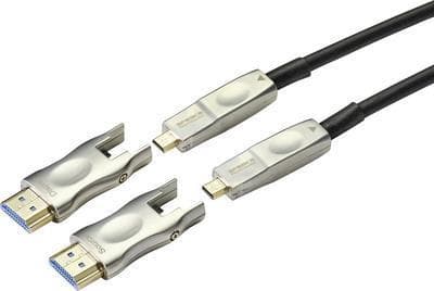 SpeaKa Professional HDMI-adapterkabel 50,00 m SP-9538584 PVC-mantel Svart [1x HDMI Hane, HDMI Hane D Micro - 1x HDMI Hane, HDMI Hane D Micro] (SP-9538