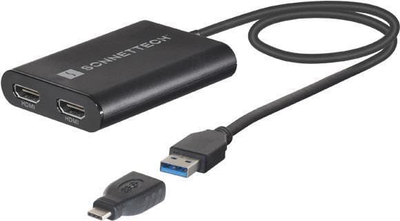 Sonnet USB3-DHDMI videokabeladapter USB Type-A 2 x HDMI Sort (USB3-DHDMI) Sort