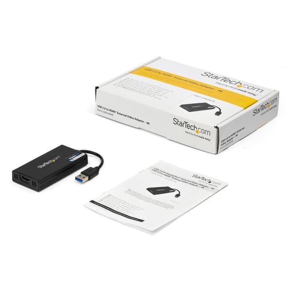 StarTech.com USB3.0 til 4K HDMI ekstern multiskærm videografikadapter - Ekstern videoadapter - DisplayLink DL-5500 - SuperSpeed USB3.0 - HDMI - Sort (