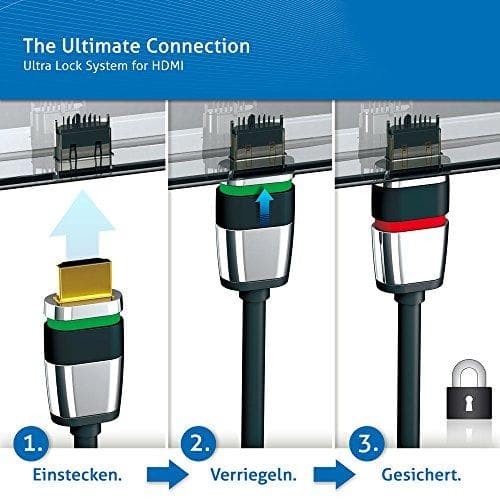 Purelink Ultimate ULS1000 - HDMI Ethernet-kaapelilla - HDMI (M) - HDMI (M) - 7,5 m - kolminkertainen eristys - musta - pyöreä, 4K-tuki (ULS1000-075)