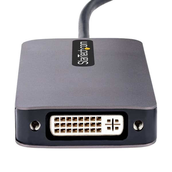 StarTech.com USB C-videoadapter - USB-C til HDMI DVI VGA-adapter - op til 4K 60Hz - Aluminium - Multiport-skærmadapter - Thunderbolt 3 & 4-kompatibel